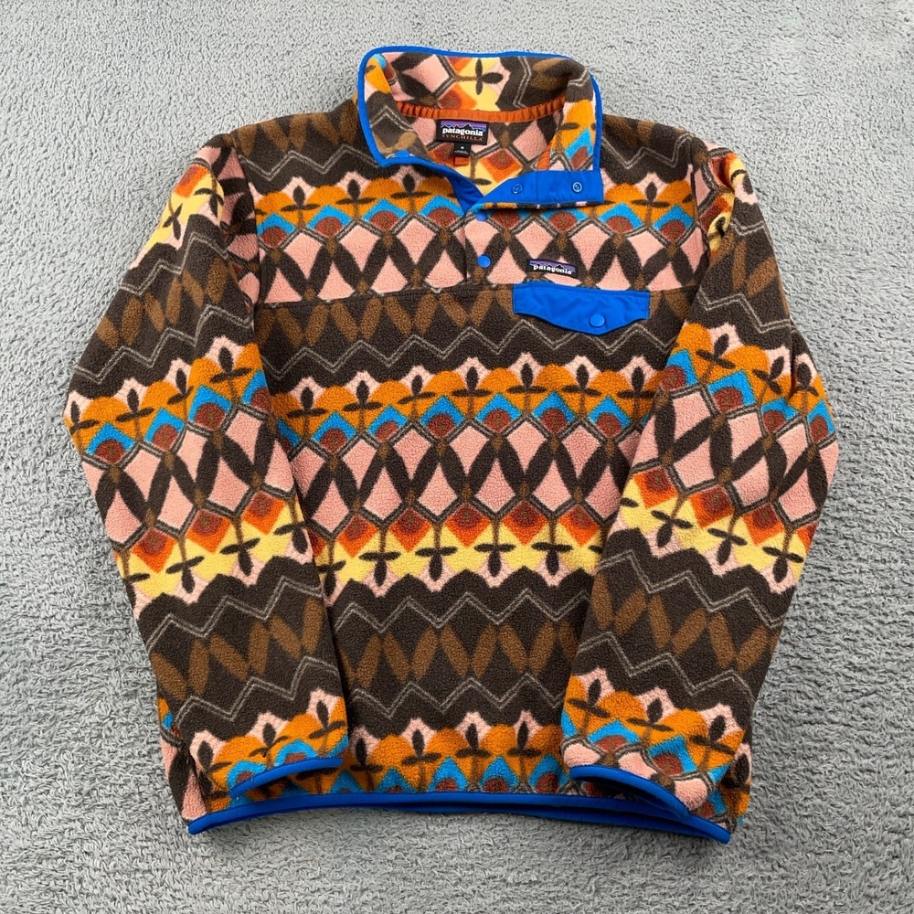 Patagonia Sweater Womens M Synchilla Snap-T Big Anthos Fleece Pullover Aztec - Picture 2 of 10